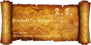 Kuchár Vince névjegykártya